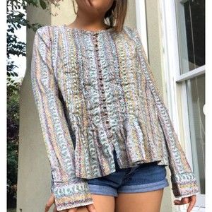 Anthropologie Maeve Floral Blouse Small